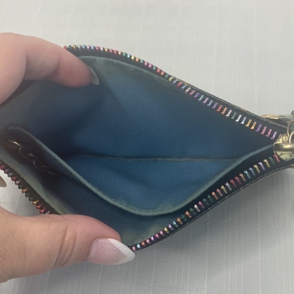 Vintage Dooney and Bourke oversized wristlet with rainbow zipper